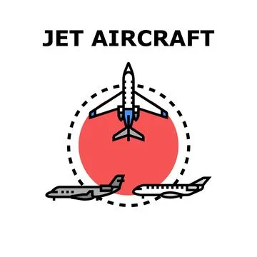 Jet aircraft flying in sky concept illustration Stock Illustration