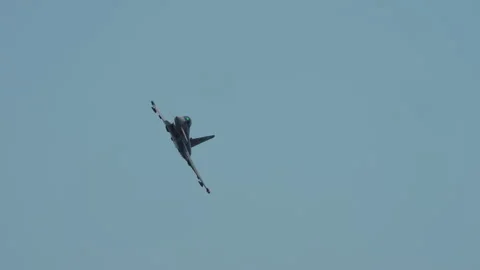 Jet aircraft seen from directly below in flight Stock Footage 314333635