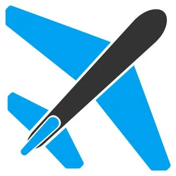 Jet Airplane Flat Icon Ilustração Stock