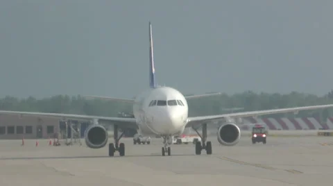 Jet airplane front view Stock Footage 50913741