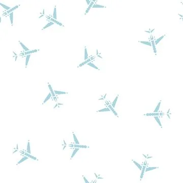 Jet airplane glyph seamless pattern Illustrazione stock