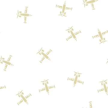 Jet airplane glyph vector seamless pattern 스톡 일러스트