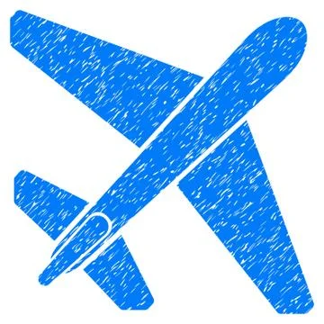 Jet Airplane Grainy Texture Icon Stock Illustration