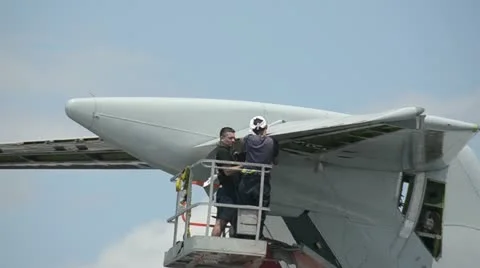Jet airplane maintenance Stock Footage 11944457