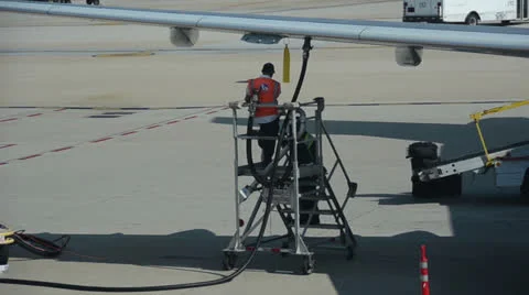 Jet airplane refiueling Video stock 26196019