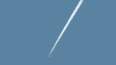 Jet airplane with trail Stock-Footage 92142252