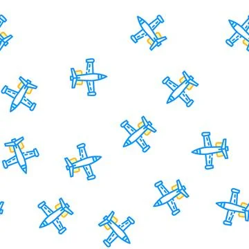 Jet airplane vector seamless pattern Stock Illustration