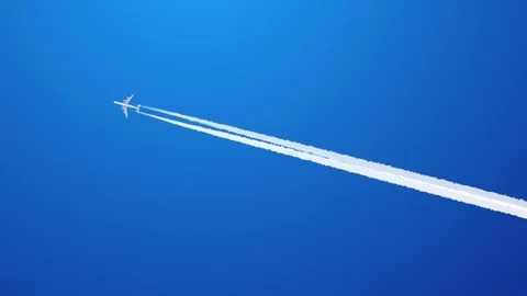 Jet airplane with white trail 動画素材 72155018