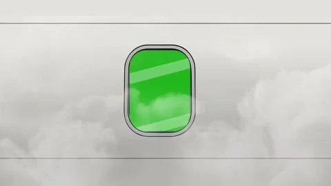 Jet Airplane Window View Green Screen – Flying Sky Motion Stock Footage 314920259