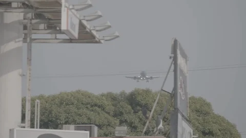 Jet Approaches LAX Stock Footage 100275284