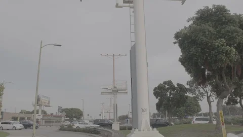 Jet Approaches LAX OC 2 Stock Footage 100724833