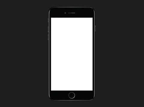 Jet black Smartphone 7 Plus mockup template 스톡 일러스트