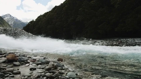 Jet-boat Drive-By Riverbed Stock Footage 82676981