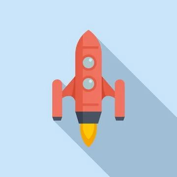 Jet boost icon flat vector. Rocket fire Stock Illustration