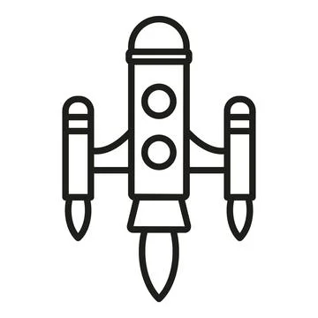 Jet boost icon outline vector. Rocket fire Stock Illustration