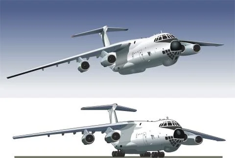 Jet cargo airplane Stock Illustration