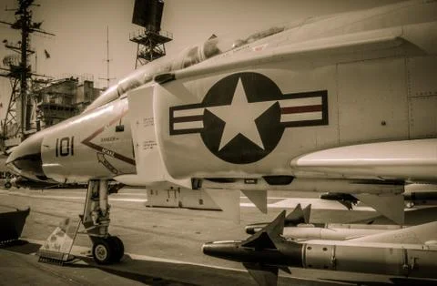 Jet with carrier tower Foto stock