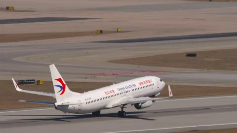 Jet of China Eastern Airlines take off Stock Footage 302188011