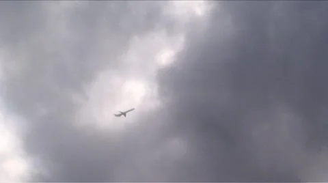  jet in clouds Stock Footage 1054559