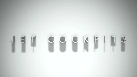 Jet cockpits 3D title animation white text on a white background Stock Footage 298896549
