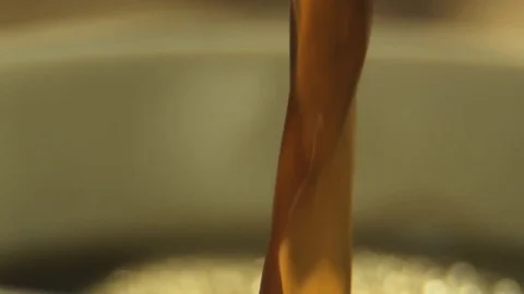 Jet of coffee in slow motion Stock Footage 76249773