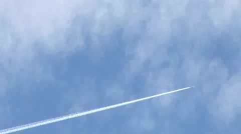 Jet Contrail Fly By Stock Footage 10914550