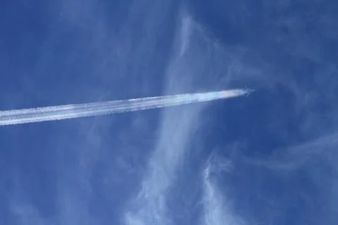 Jet Contrail 스톡 사진