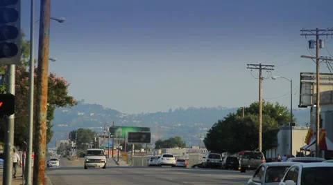 Jet crossing traffic Stock Footage 7136192