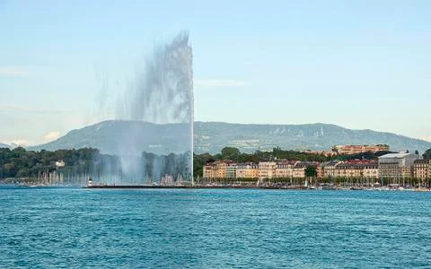 Jet d eau in Geneva Stock Photos