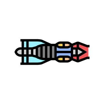 Jet engine aeronautical engineer color icon vector illustration Stock Illustration