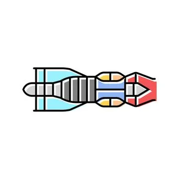 Jet engine aeronautical engineer color icon vector illustration Stock Illustration