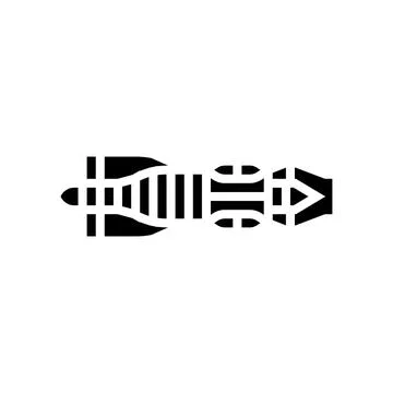 Jet engine aeronautical engineer glyph icon vector illustration Stock Illustration