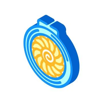 Jet engine aeronautical engineer isometric icon vector illustration Stock Illustration