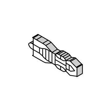 Jet engine aeronautical engineer isometric icon vector illustration Stock Illustration