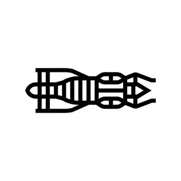 Jet engine aeronautical engineer line icon vector illustration Stock Illustration