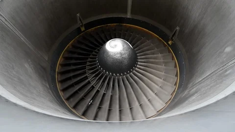 Jet engine of an airplane - Close up Video stock 98310370
