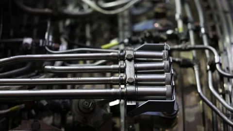 Jet engine. airplane engine side view close up Stock Footage 160118903