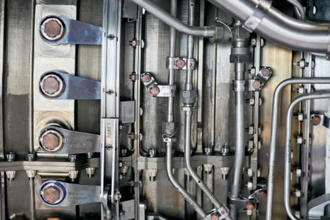 Jet engine. airplane engine side view close up Foto stock