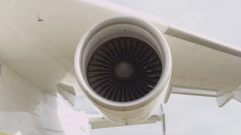 Jet engine of an airplane. Stock Footage