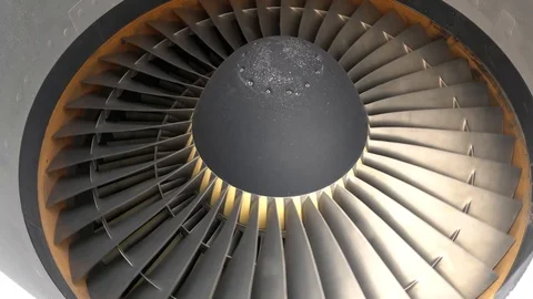 Jet Engine Blades Looping Stock Footage 119038545