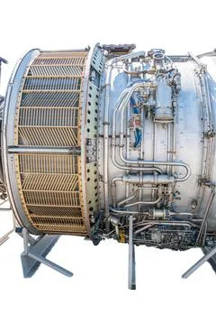 Jet Engine Close-Up Showing Internal Components and Exhaust System Фото