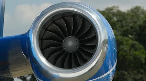 Jet engine closeup view of fan Stock Footage 11021886