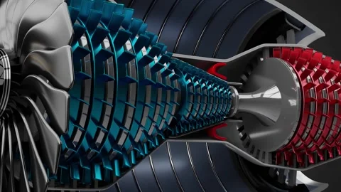 Jet engine components Stock Footage 249066569