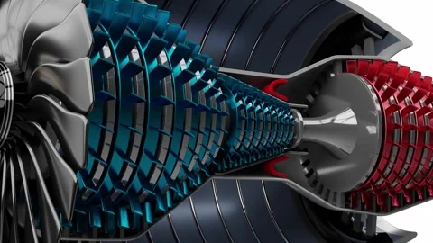 Jet engine components Stock Footage 249066813