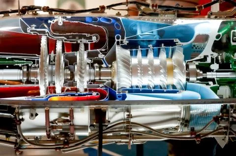 Jet engine cross-section Stock Photos