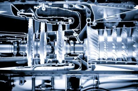 Jet engine cutaway Stock Photos