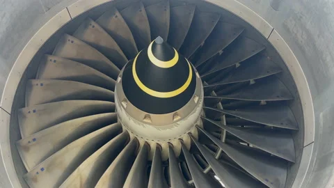 Jet engine fan blades. Video stock 204771974