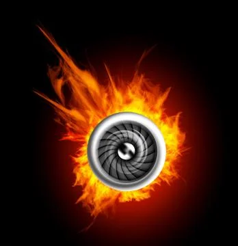 Jet engine in the fire 스톡 일러스트
