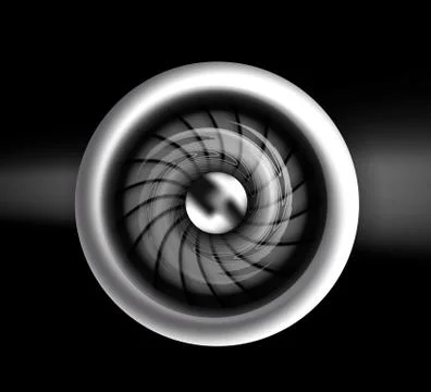 Jet engine front view Stock Illustration