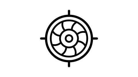 Jet engine icon animation isolated on white background Stock Footage 341669654